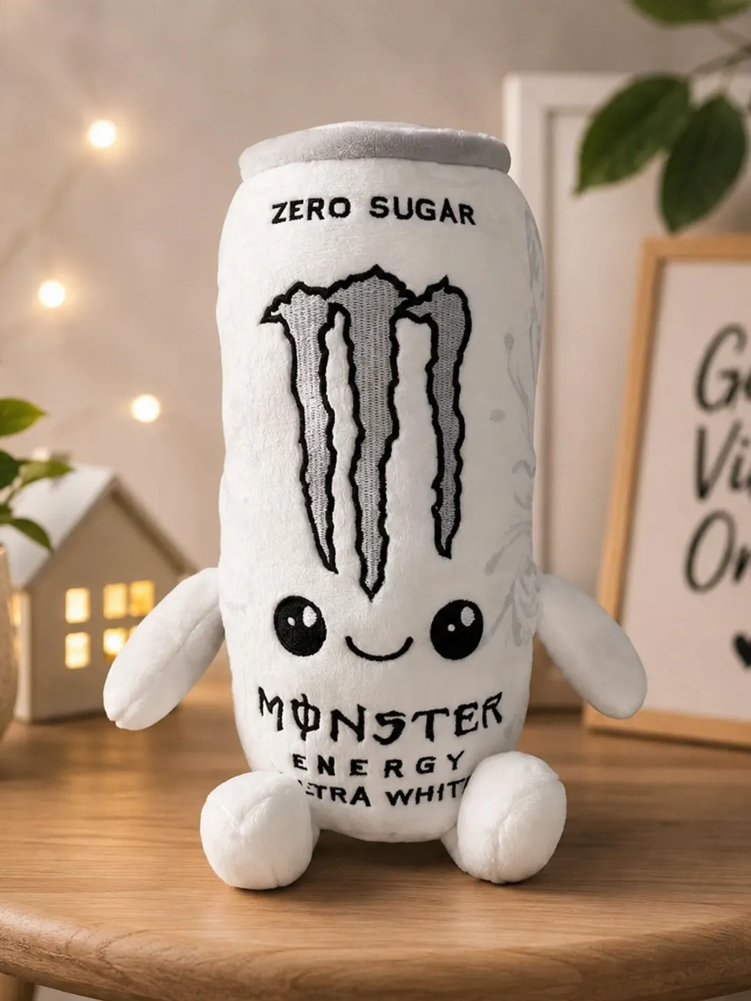 Cute White Energy Drink Can Plush Toy – Kawaii Stuffed Can Doll
