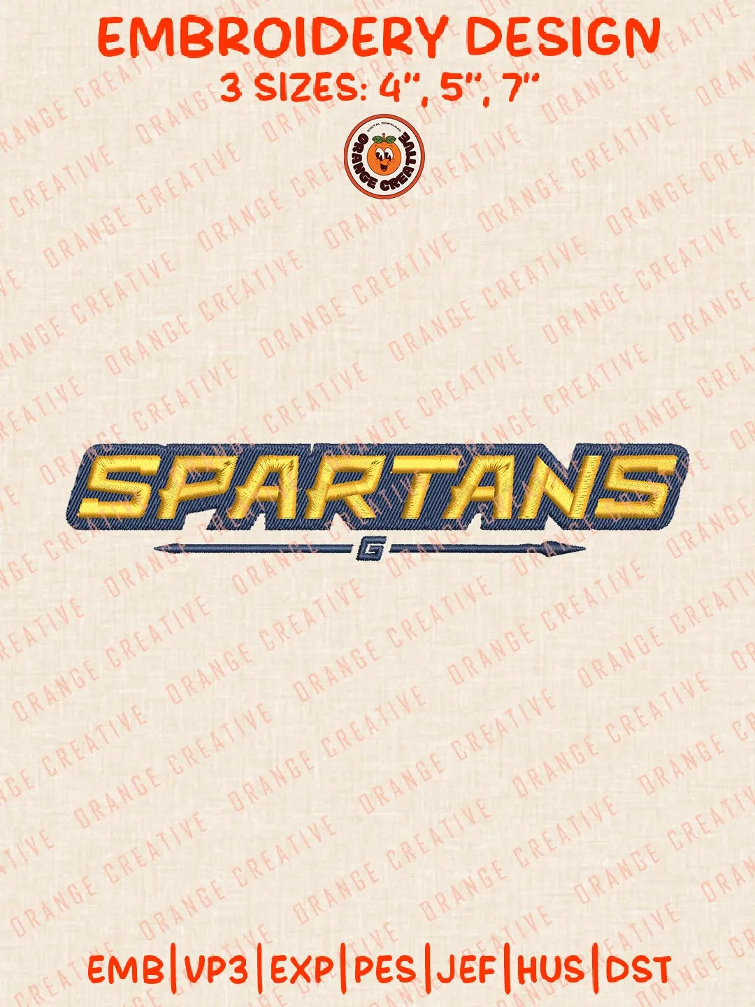 NCAA Spartans Embroidery Design, NCAA UNC Greensboro Spartans Team Logo Embroidery Design, Machine Embroidery Design File, 4 Sizes, Digital Download