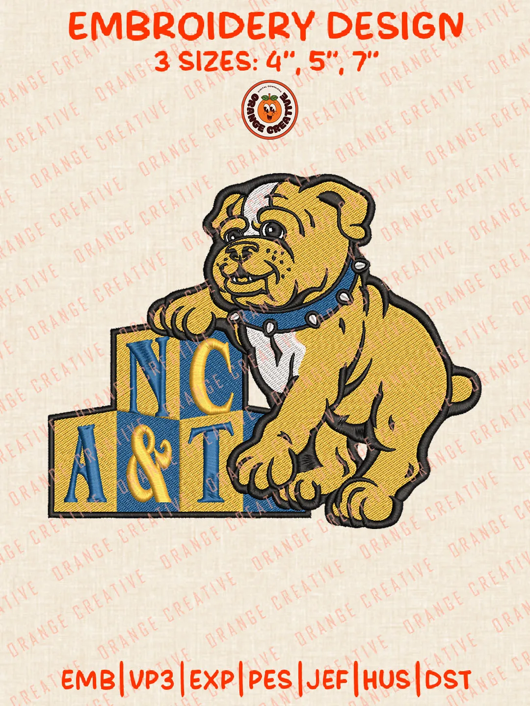 NC A&T Aggies Mascot Logo Embroidery Files, North Carolina A&T Aggies Team Embroidery Designs, Football Team Machine Embroidery Files, NCAA North Carolina A&T Aggies Machine Embroidery, Digital Download