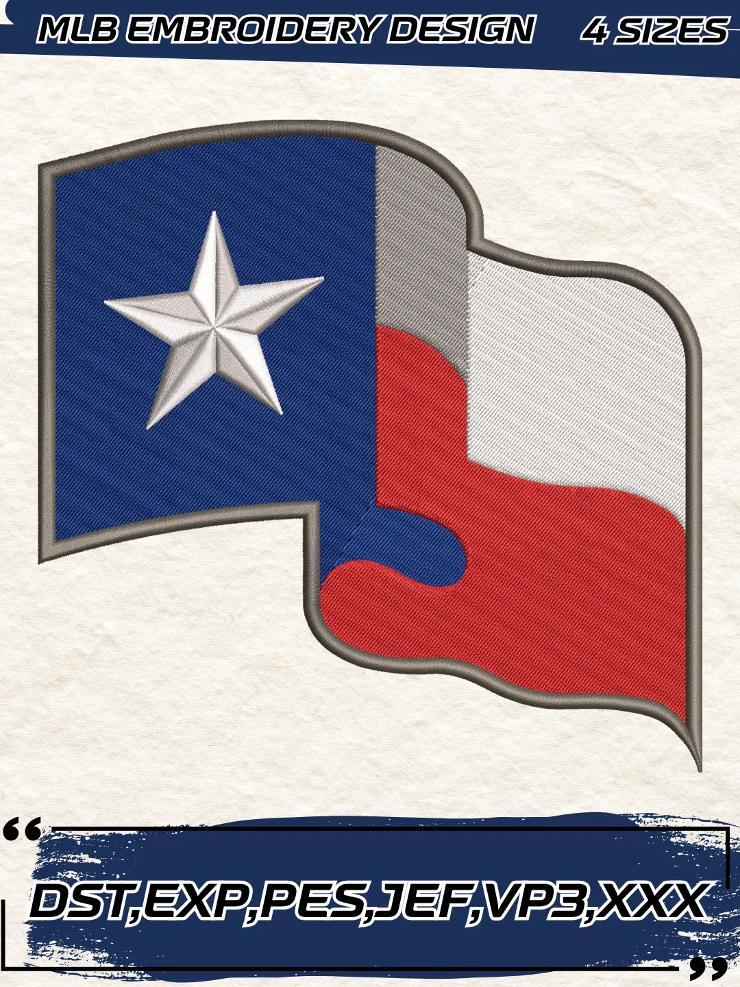 Rangers Baseball Embroidery Design - Machine Embroidery File