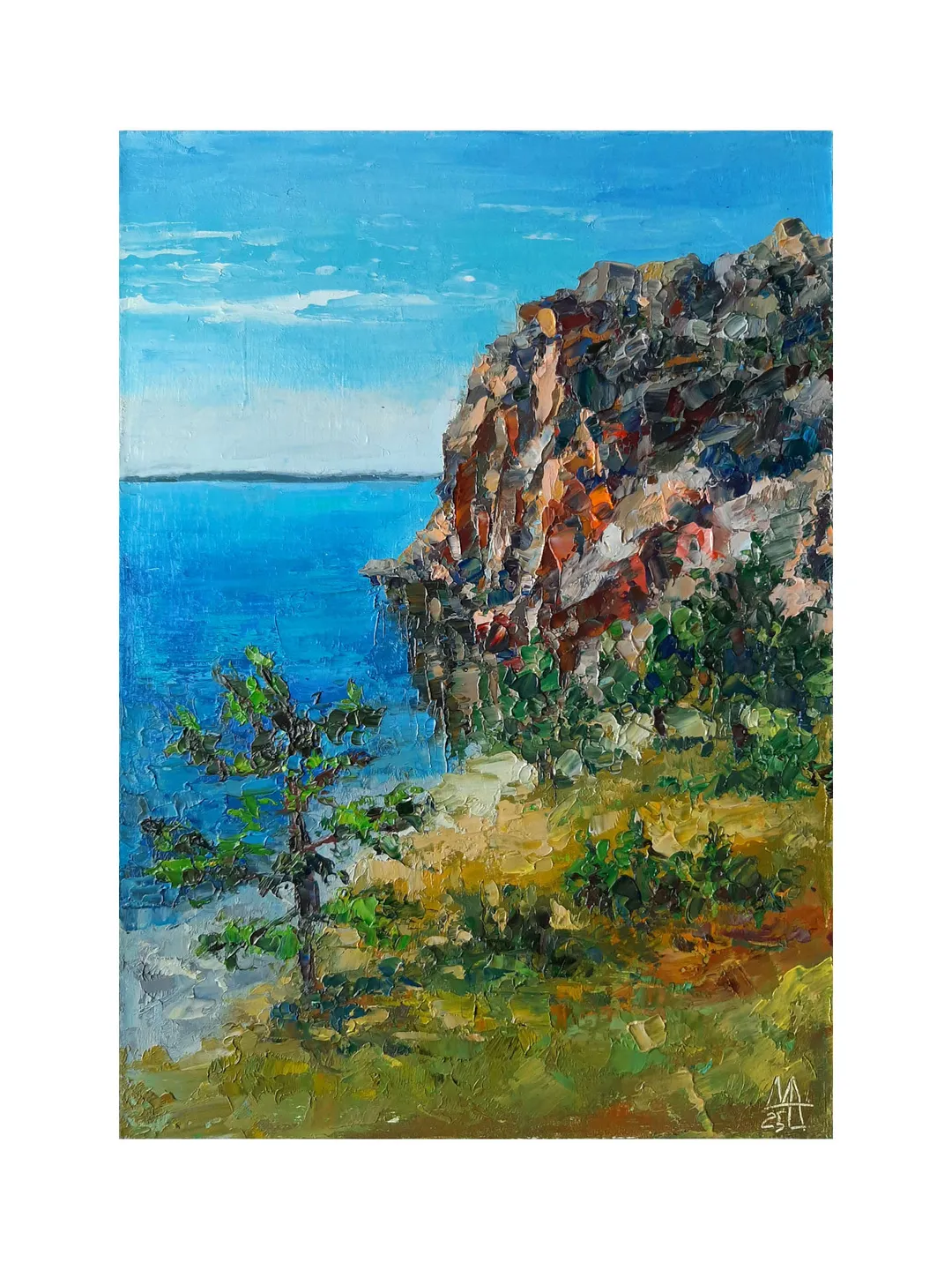 Tree painting 12x8,5” ORIGINAL ART Sunset Artwork Evening
