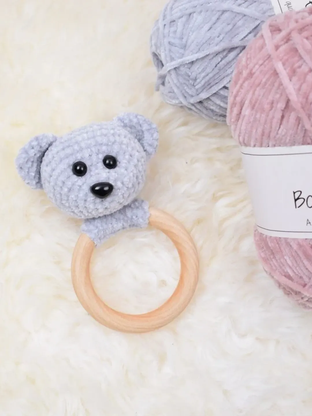 Teddy Bear Rattle Crochet Pattern PDF, Baby Rattle Amigurumi, Crochet Teddy Bear Pattern, Baby Toy Crochet, Soft Bear Toy, Beginner Crochet Pattern