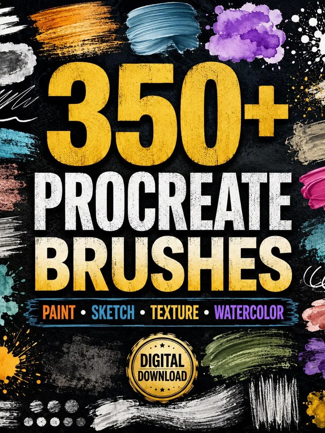 350+ Procreate Brushes Bundle | iPad Artist Brush Set | Instant Download