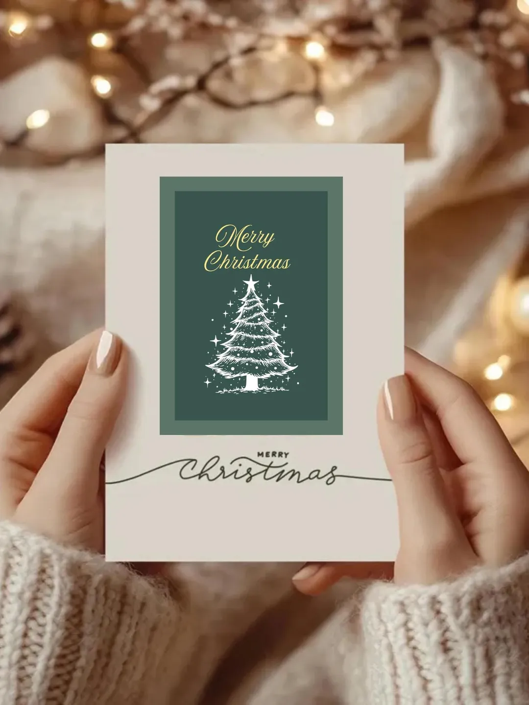 Digital Printable Christmas Card Bundle, Editable Template (Digital ...