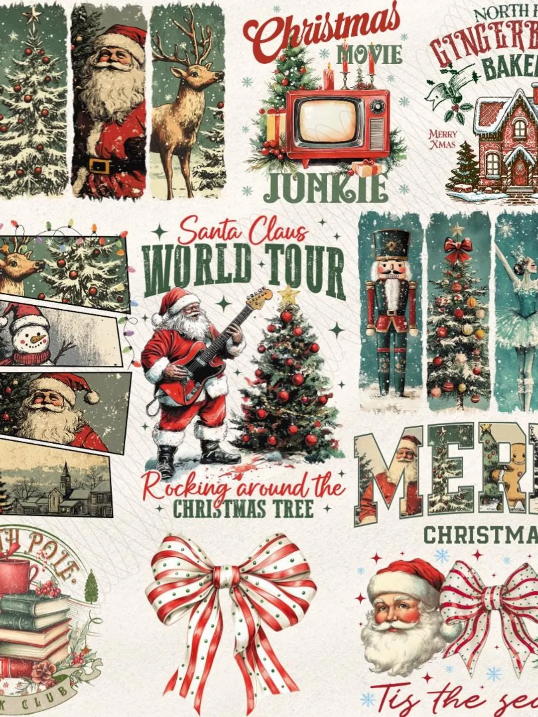 Retro Christmas Png Bundle, Trendy Christmas png, Merry Christmas Png, Popular Christmas png, Christmas Designs, Funny Christmas png, Retro