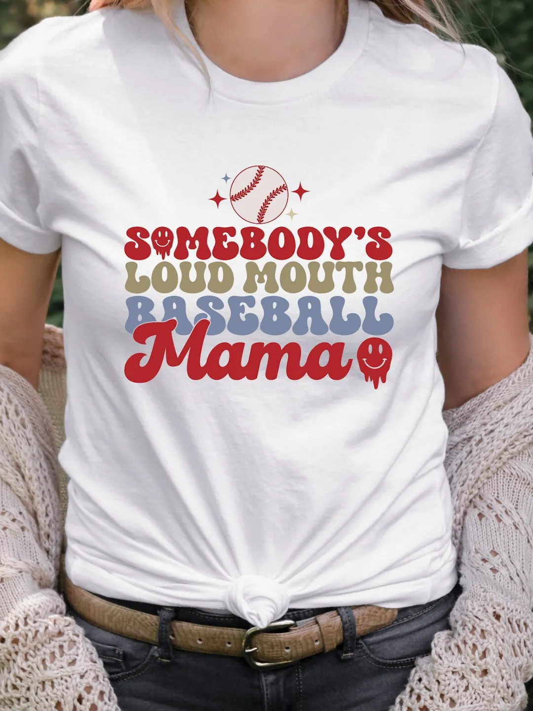 Somebody's Loud Mouth Baseball Shirt: Retro Mom Tee, Soft Cotton