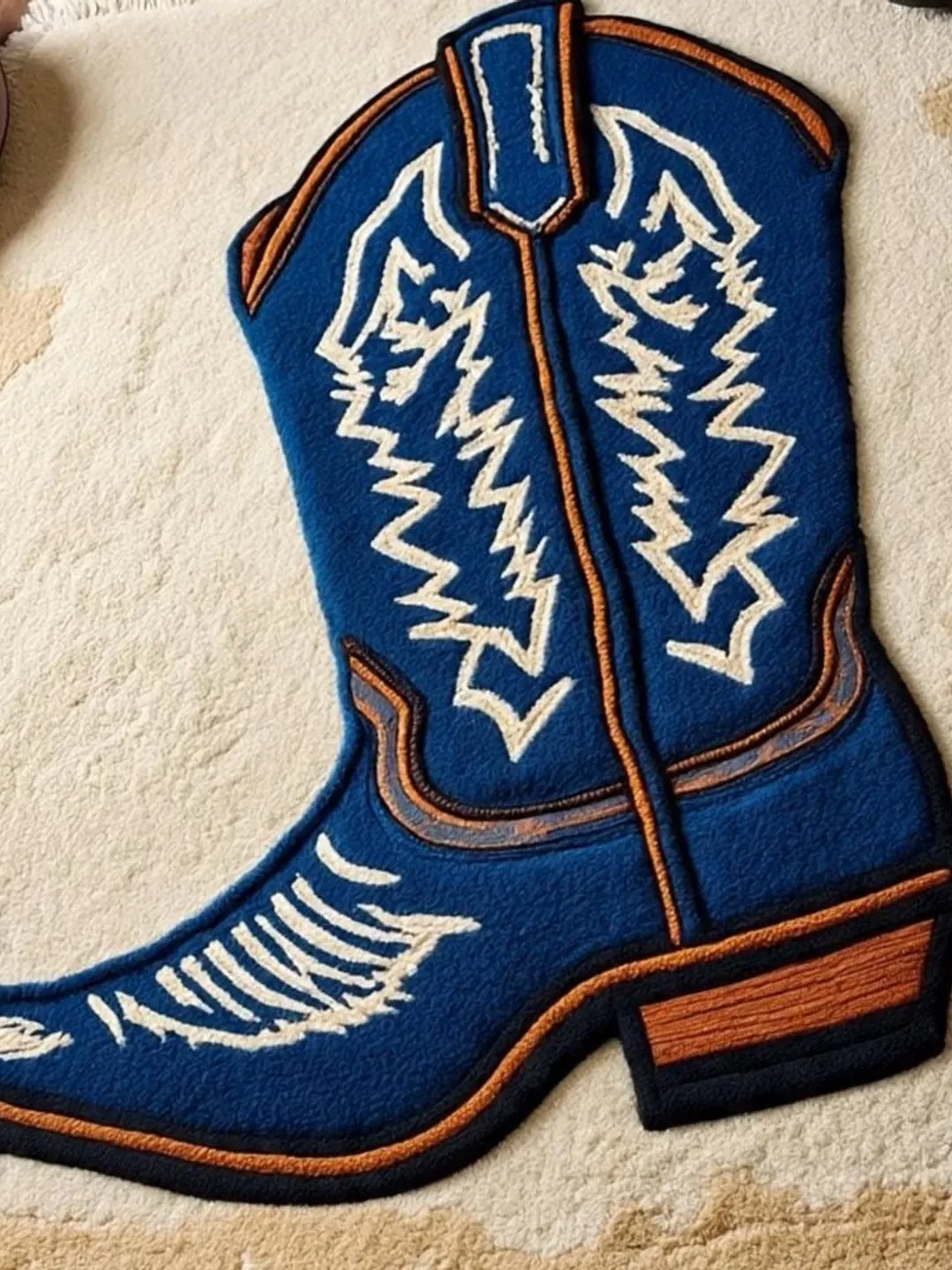 Handmade Tufted Cowboy Boot Western Home Decor Rug