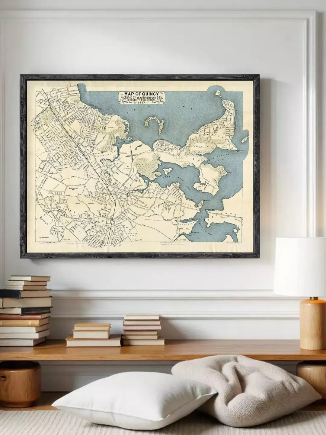 Quincy Massachusetts Vintage Map 1897 | Wall Art Print