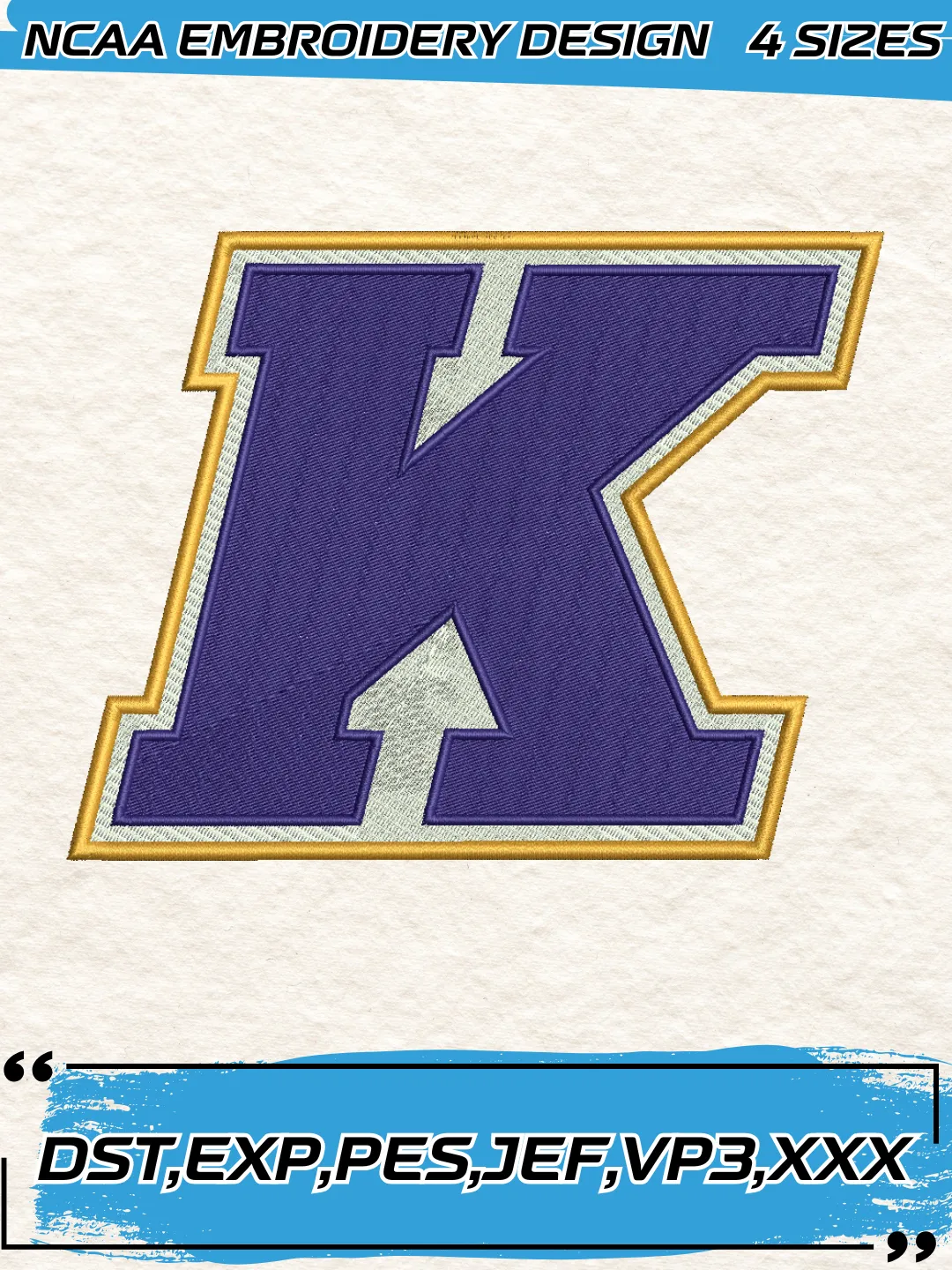 Kent State Golden Flashes Logo Embroidery Design,NCAA Logo Embroidery Design,Machine Embroidery Design File,4 Sizes, Digital Download
