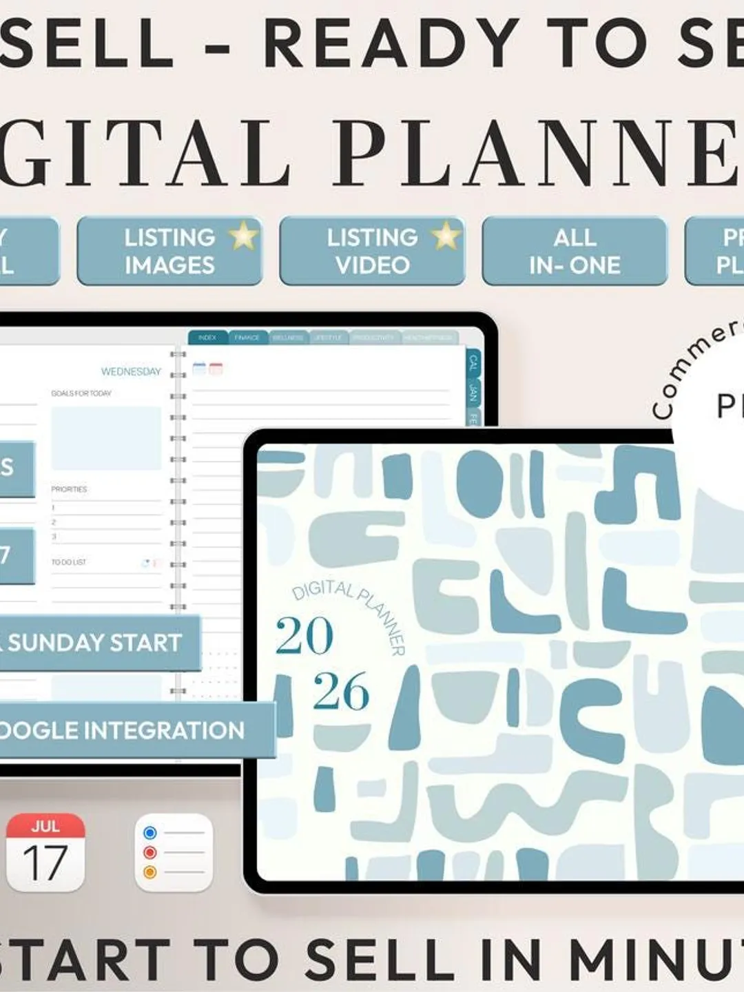 Undated Digital Planner PLR | Hyperlinked Canva Planner | Ready to ...
