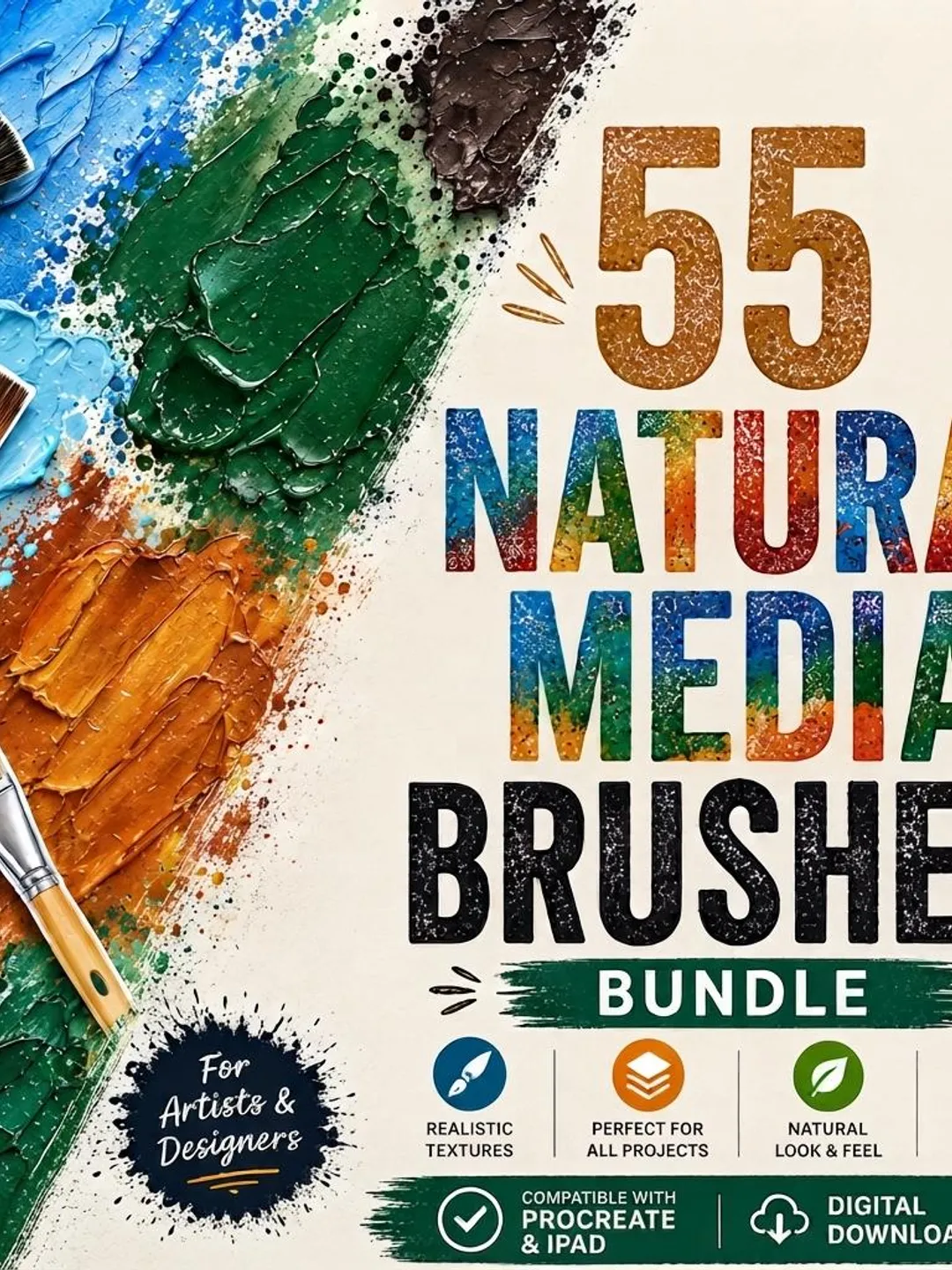 55+ Natural Media Procreate Brushes | Realistic Sketch, Pencil, Ink & Oil Brushes For Digital Artist