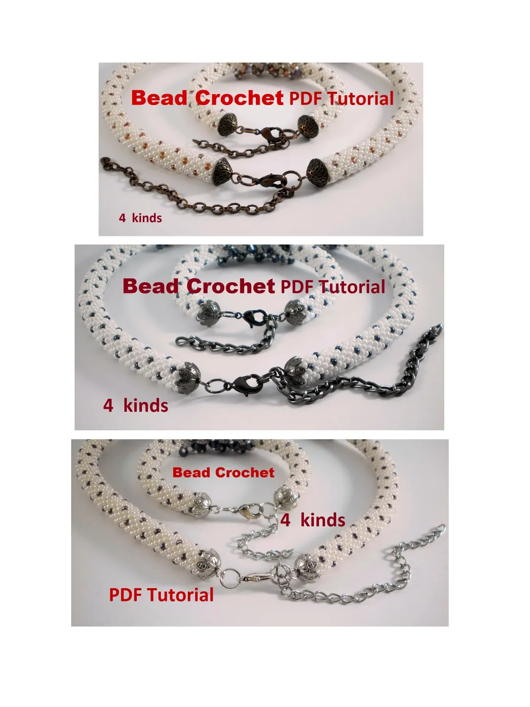 Bead crochet rope pattern for beading «Secret» necklace and bracelet 4 ...