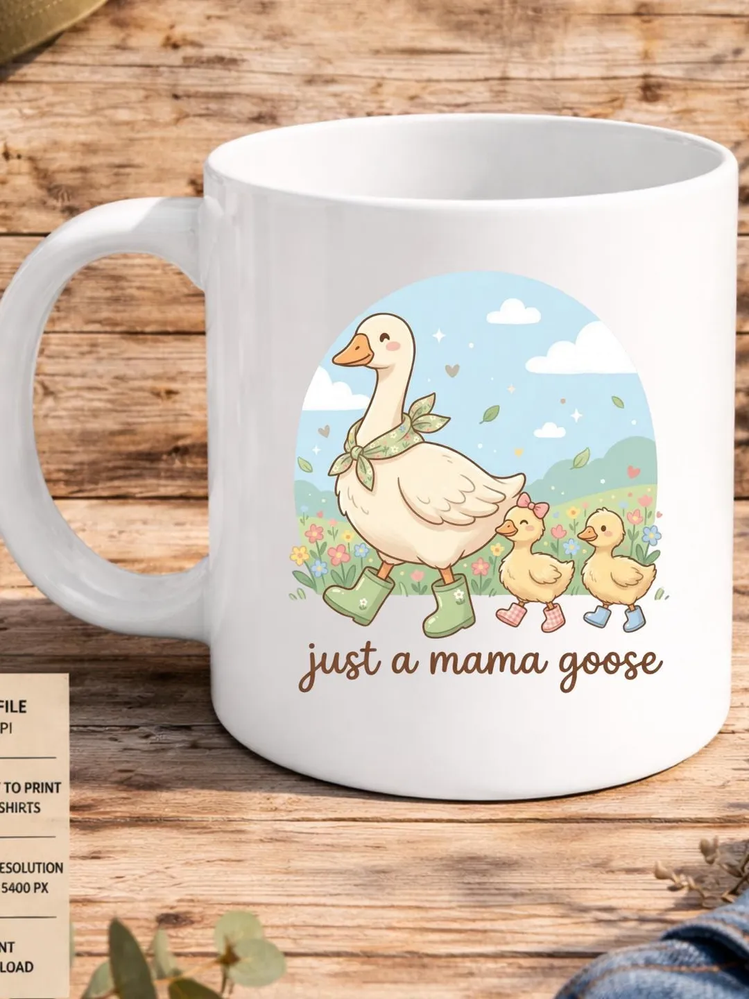 Just A Mama Goose PNG Baby Geese Following Mama Goose Cottagecore