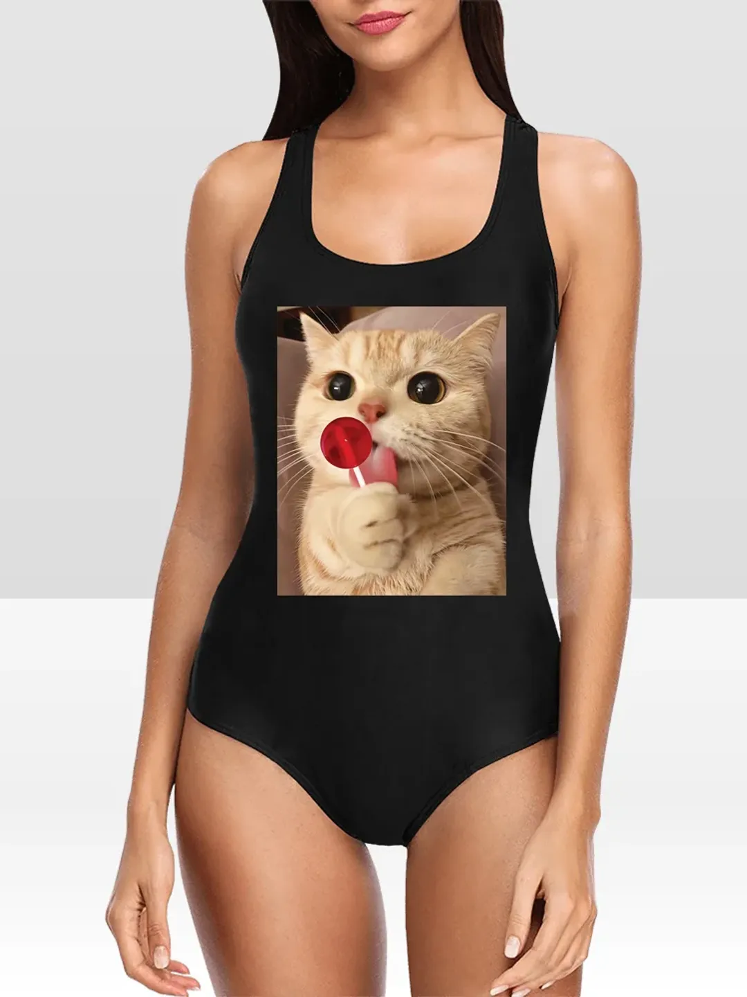 Cat Lollipop One Piece Swimsuit