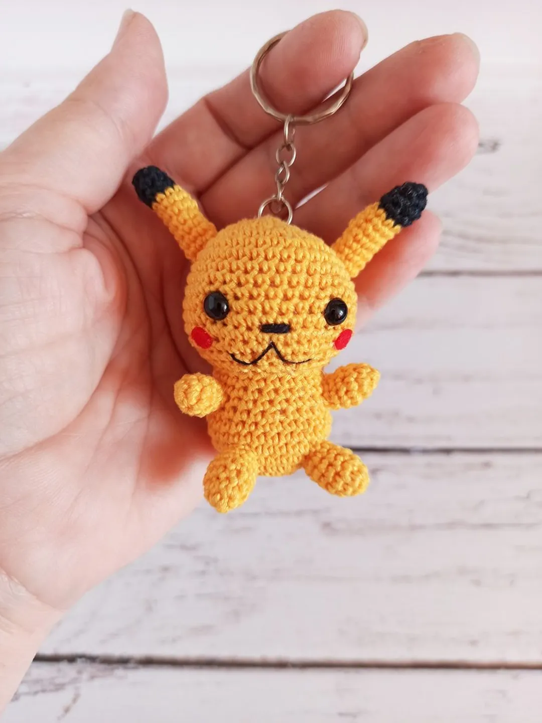 Crochet keychain Pikachu, crochet car accessories, cute bag charm,mini toys