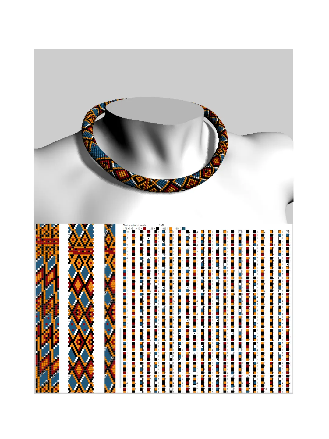 PDF Bead Crochet Pattern , Pattern for Necklace and Bracelet bead crochet
