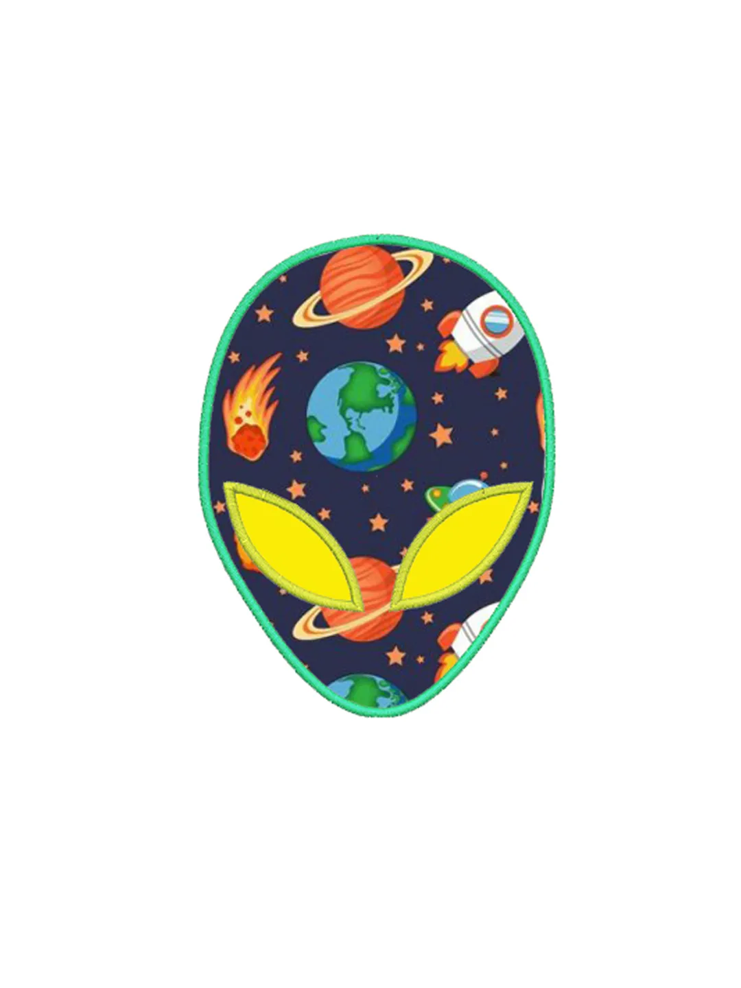 Alien applique embroidery design,Alien face applique embroidery design,Fun embroidery design,INSTANT DOWNLOAD-1404