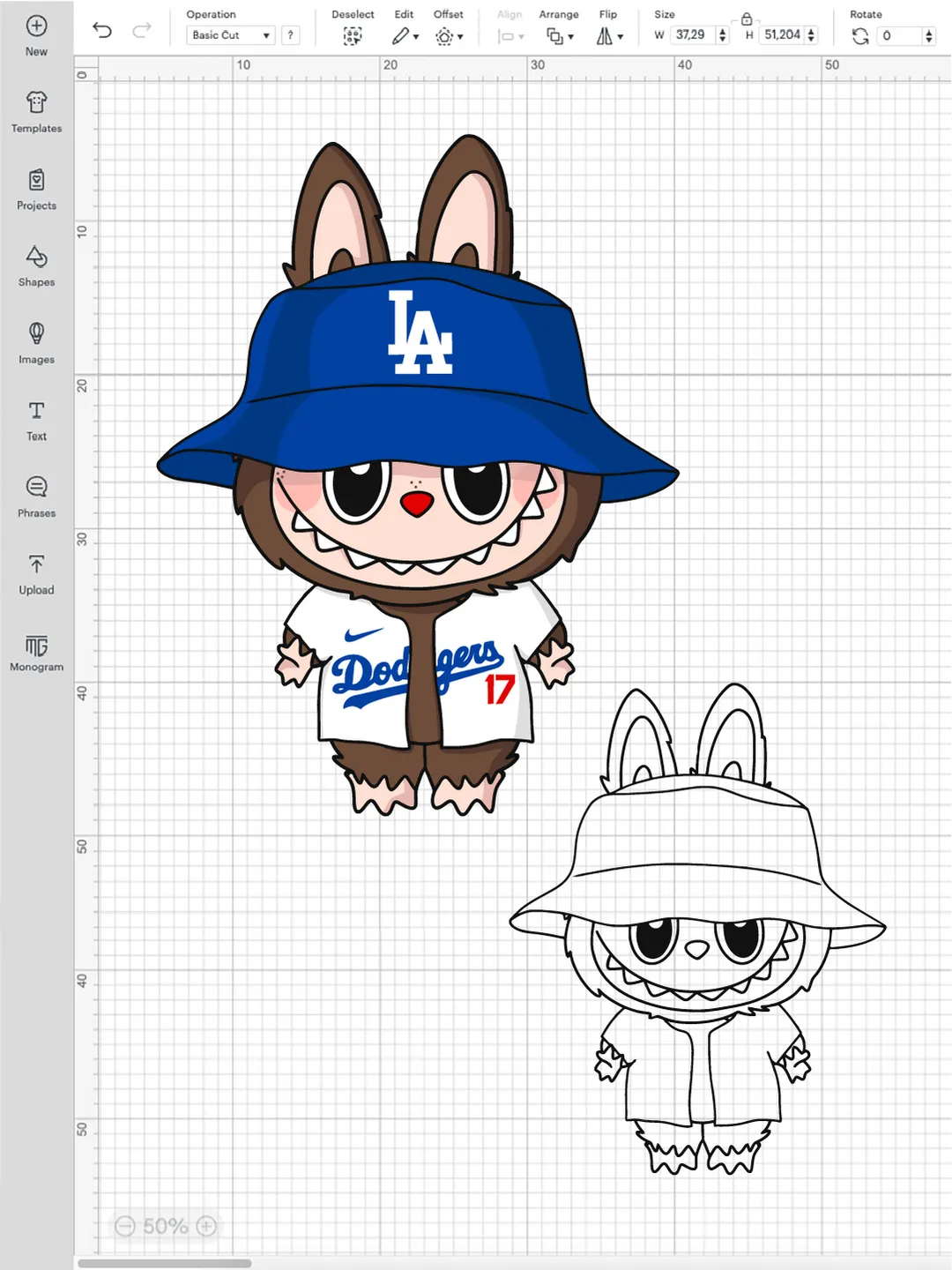 Viral Labubu Dodgers SVG (Ohtani 17) for the Trendy Art Toy Collector