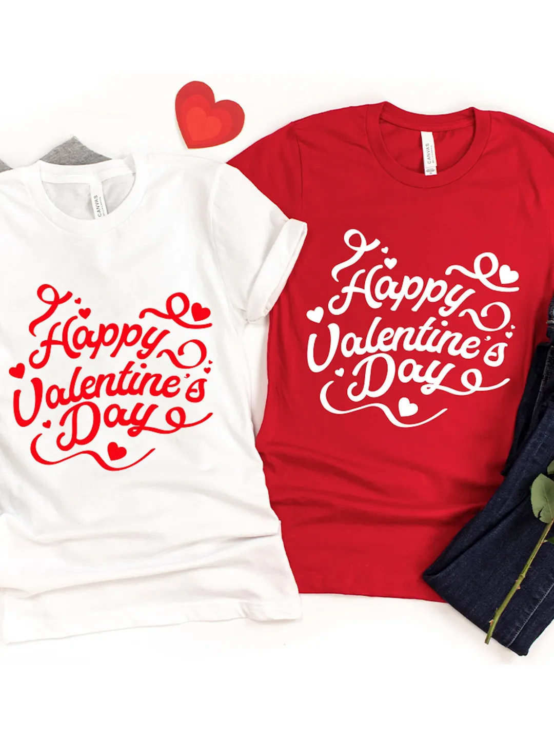 Cute Valentine's Heart Shirt - Unisex and Women's Soft Cotton Tee
