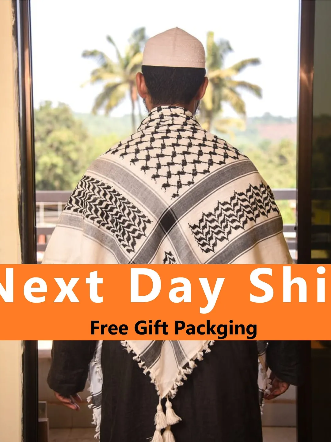 Palestine Keffiyeh Scarf (Pack of 2): Traditional Arab Shemagh with Tassels