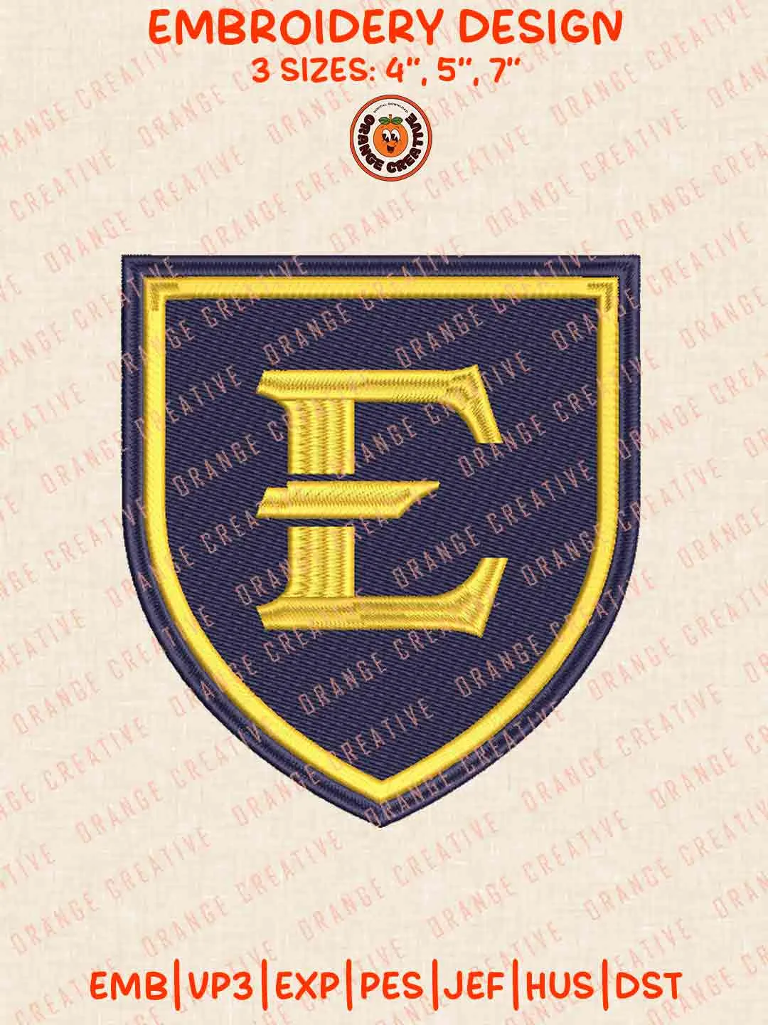 East Tennessee State Buccaneer Embroidery Design Files, Football Logos Embroidery Designs, Sport Machine Embroidery Files, 3 Sizes, Custom Sizes, Instant Download