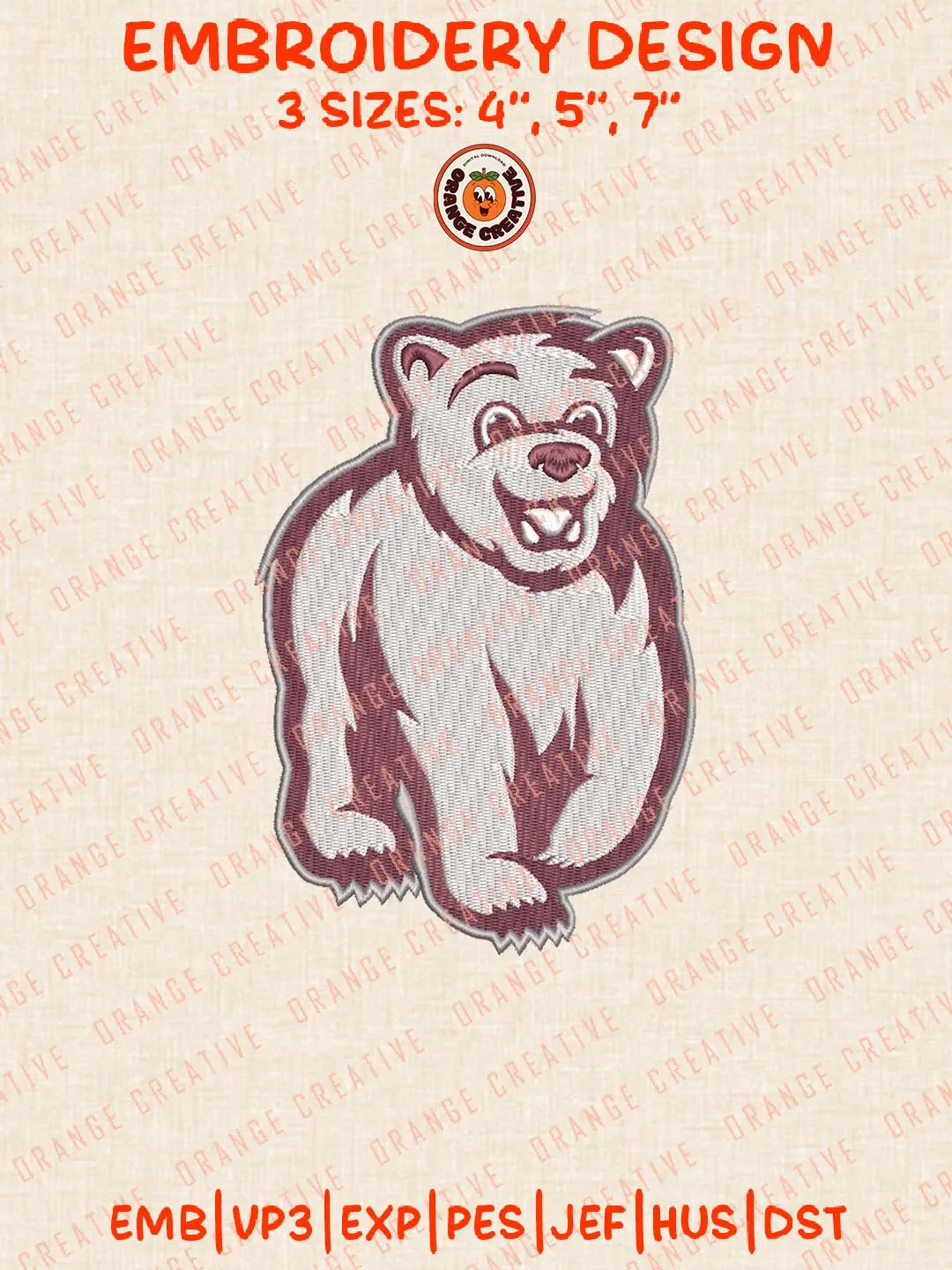Montana Grizzlies Mascot Embroidery Design, NCAA Team Logo Embroidery Design, Machine Embroidery Design File, 4 Sizes, Custom Size, Digital Download