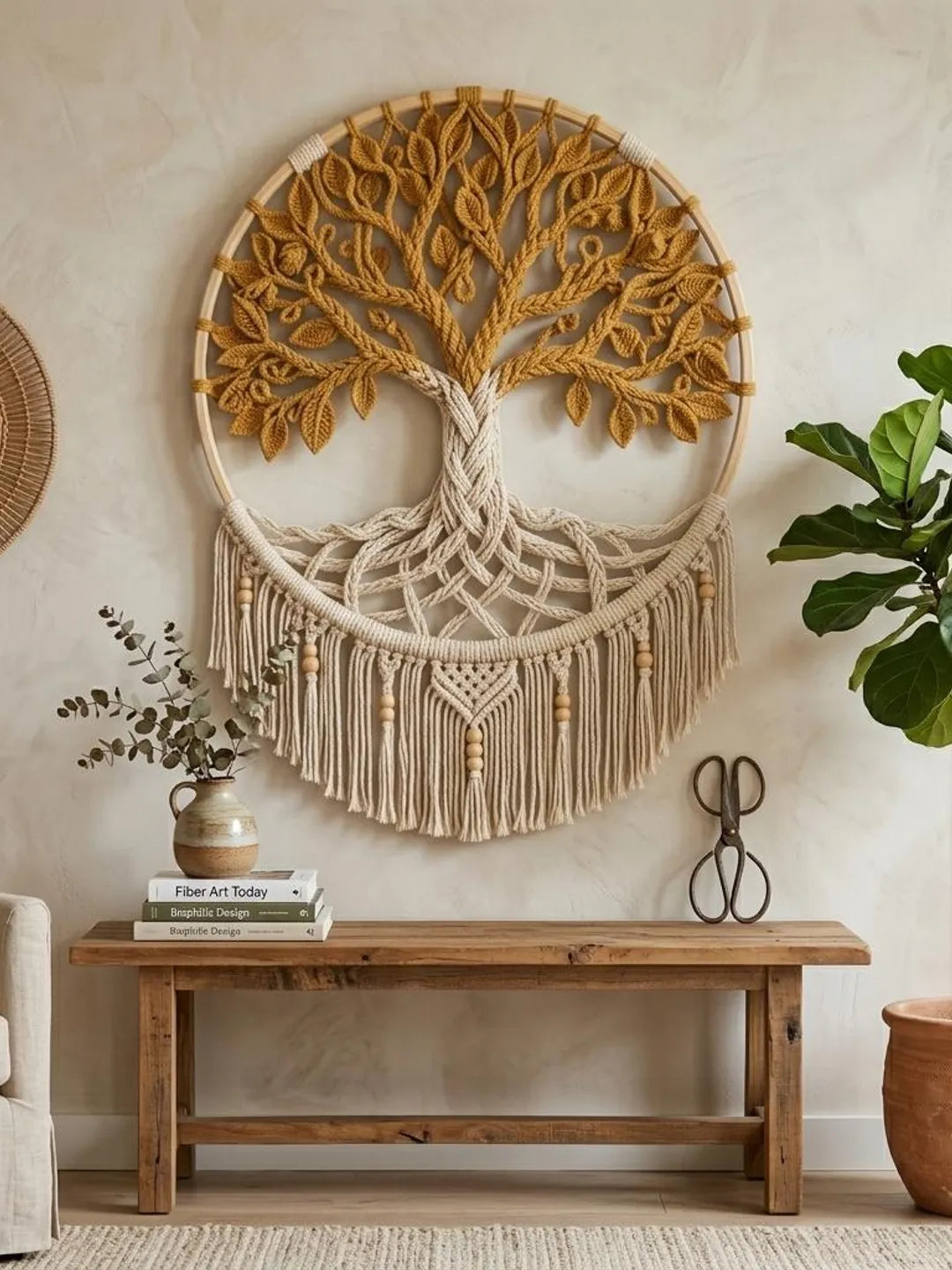 Tree of Life Crochet Macrame Hoop Pattern, Yggdrasil Wall Hanging ...