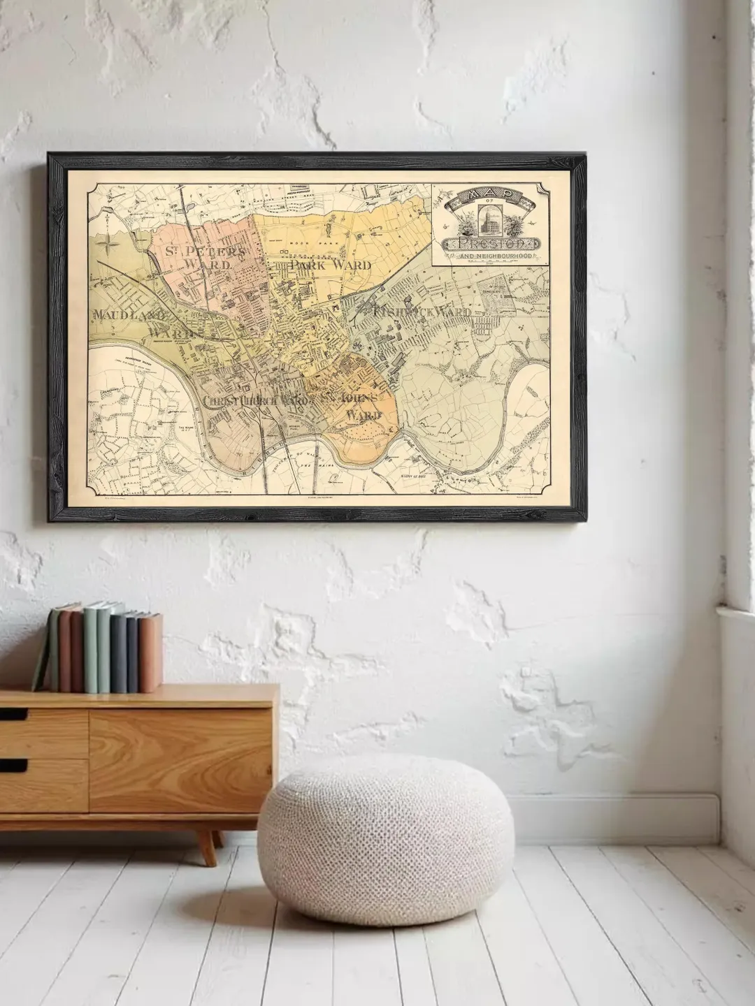 Old Preston Map Print | 1890 Vintage United Kingdom Wall Art