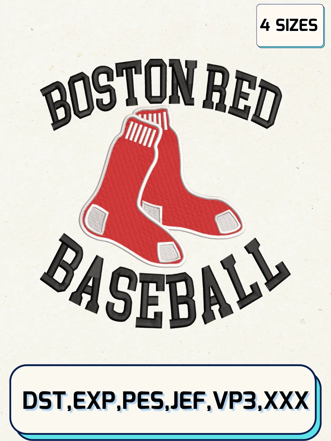 Boston Red Baseball Logos Embroidery Design Files, MLB Logos Embroidery  Designs, Machine Embroidery Files, 4 Sizes, image size:1080x1440