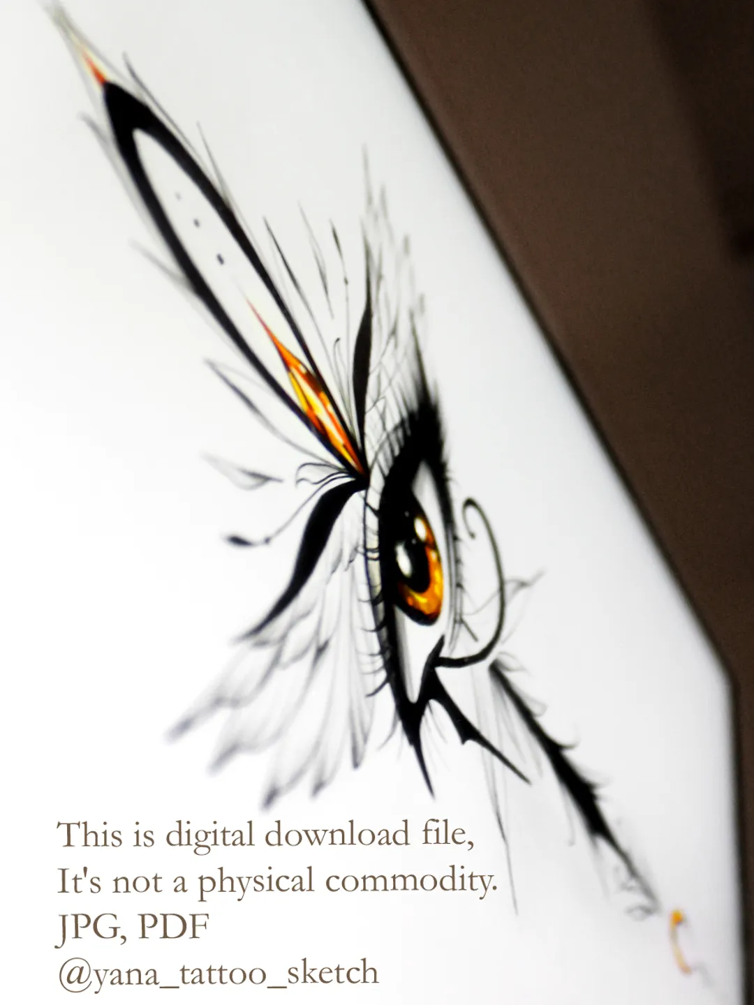 Eye Of Horus Tattoo Design Ankh Tattoo Idea Stencil Sketch, Instant download JPG, PDF