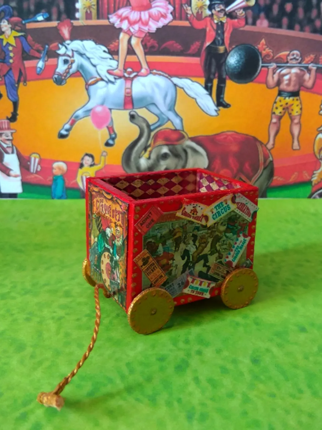 Trolley for dollhouse. Doll toy.The cart for the doll house.1:12 scale.