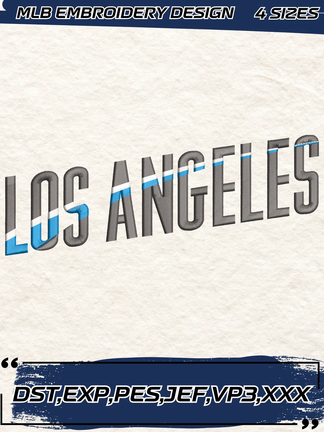 Dodgers Baseball Embroidery Design - Jersey Logo - Machine Embroidery File
