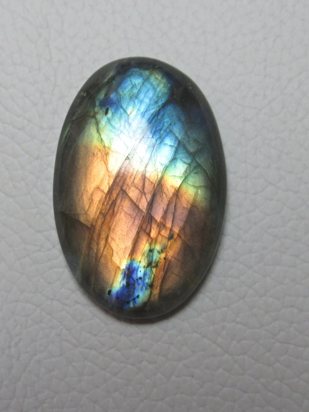 Natural Labradorite Cabochon: Hand Polished Oval Gemstone (24 x 43 x 7 ...