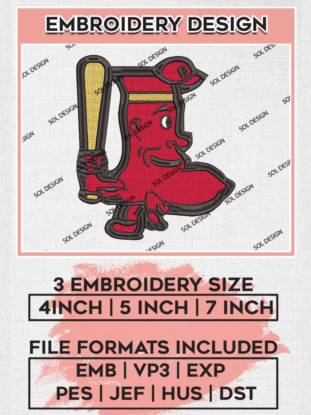 Boston Red Sox MLB Sox Logo Embroidery Design Files, MLB Boston Red Sox Team Embroidery, MLB Teams, 3 sizes, MLB Machine embroidery designs, Digital Download