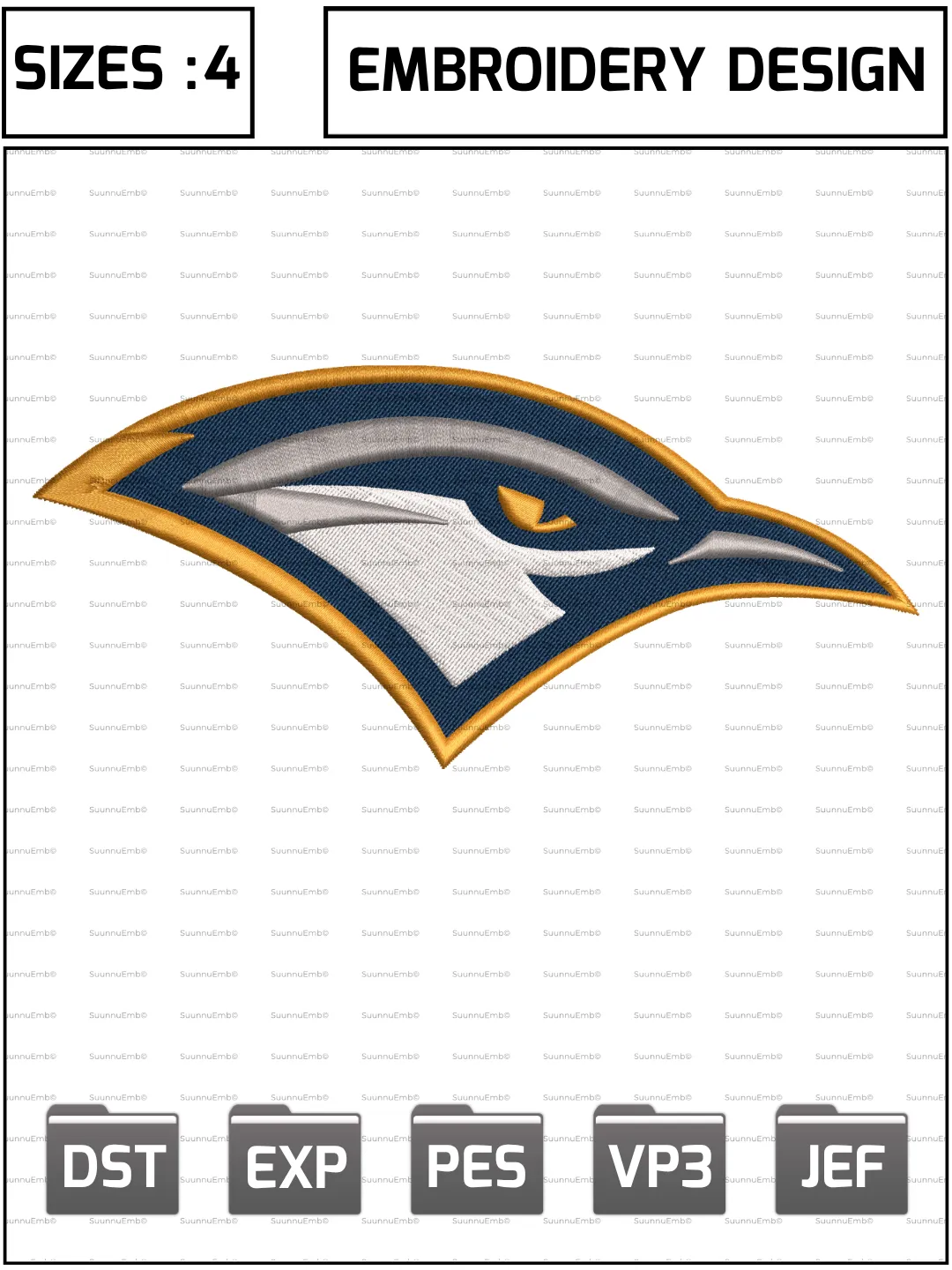 Chattanooga Mocs Secondary Logo Embroidery Design,NCAA Logos Embroidery Design,NCAA Teams, Machine Embroidery Design File,4 Sizes, Digital Download