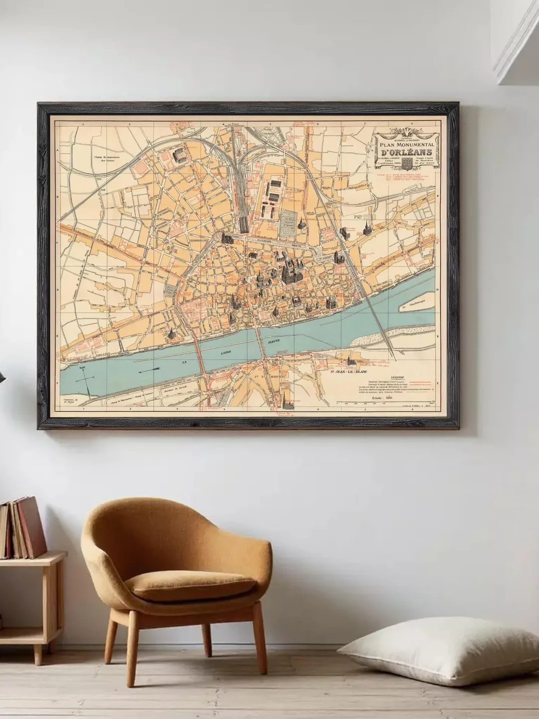 Orleans France Vintage Map Print | 1912 Wall Art