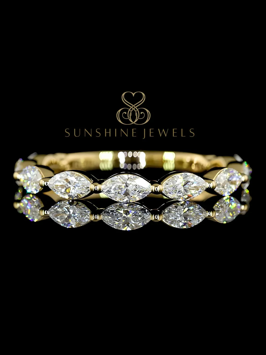 14k Yellow Gold Baguette Lab Grown Diamond Eternity Band
