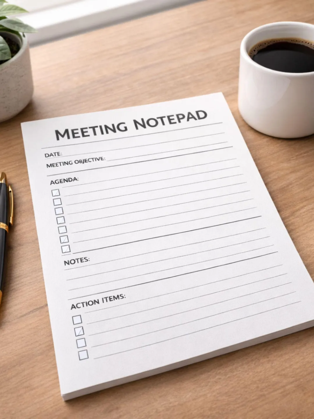 Meeting Notes Notepad Meeting Notepad Printable | Meeting Notes & Minutes Template | Business ...