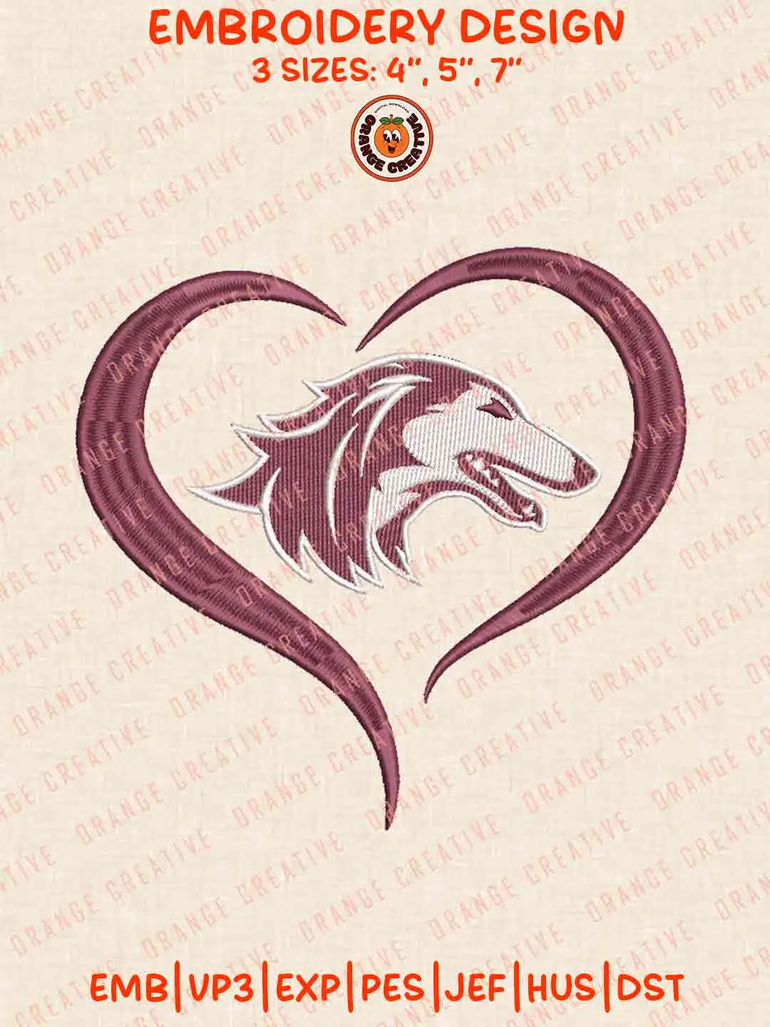 Southern Illinois Salukis Heart Embroidery Design Files, NCAA Southern Illinois Team Logos Embroidery Designs, NCAA Machine Embroidery Files, 3 Sizes, Custom Sizes, Instant Download