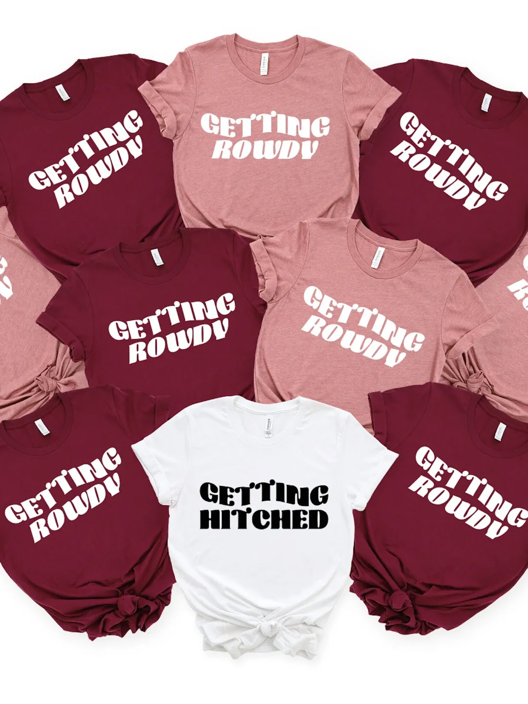 Bride Party Shirts: Bachelorette Group, Getting Hitched (Cotton Blend Tee)