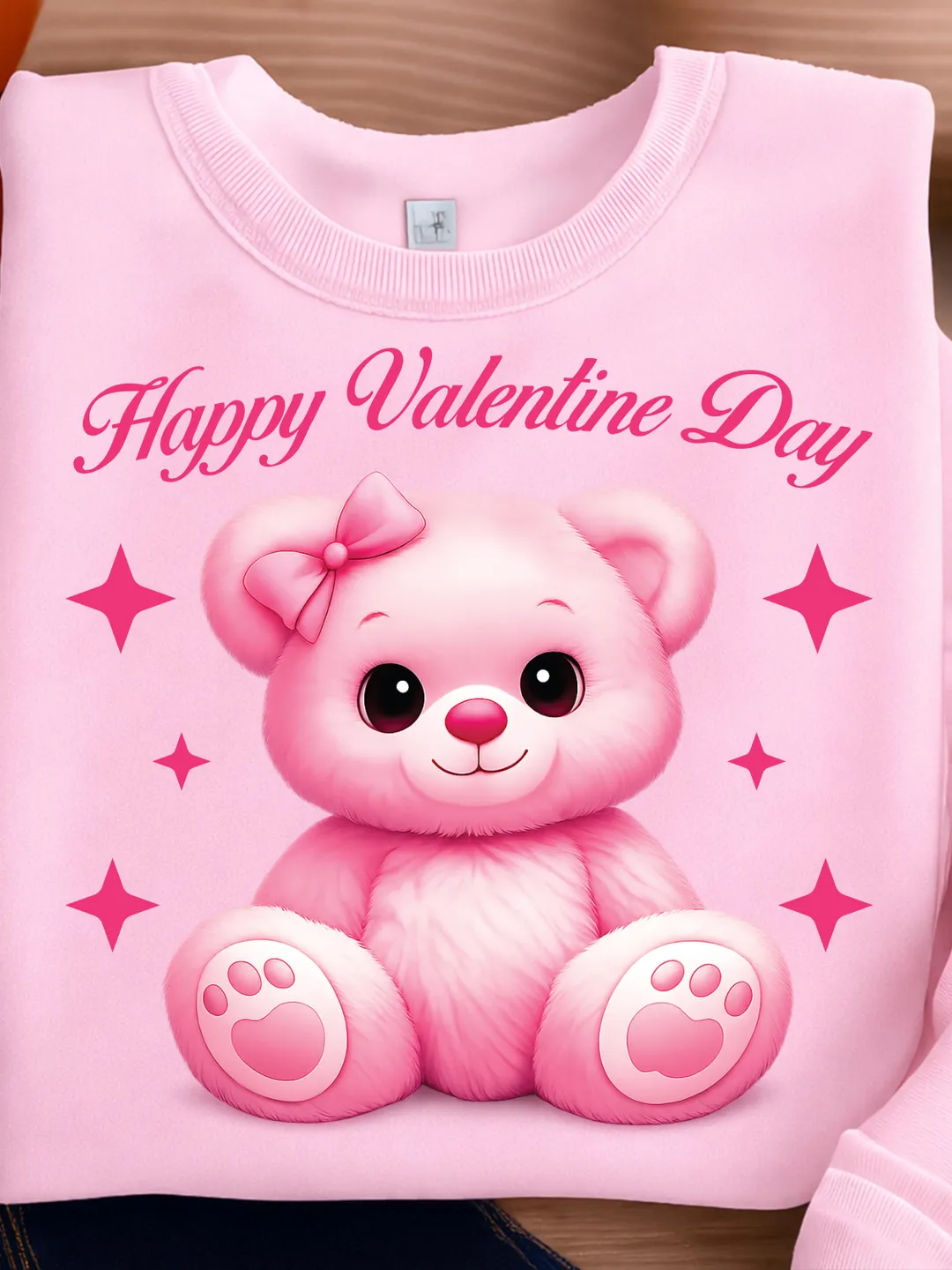 Cute Pink Teddy Bear Valentine PNG – Happy Valentine's Day Shirt Design ...