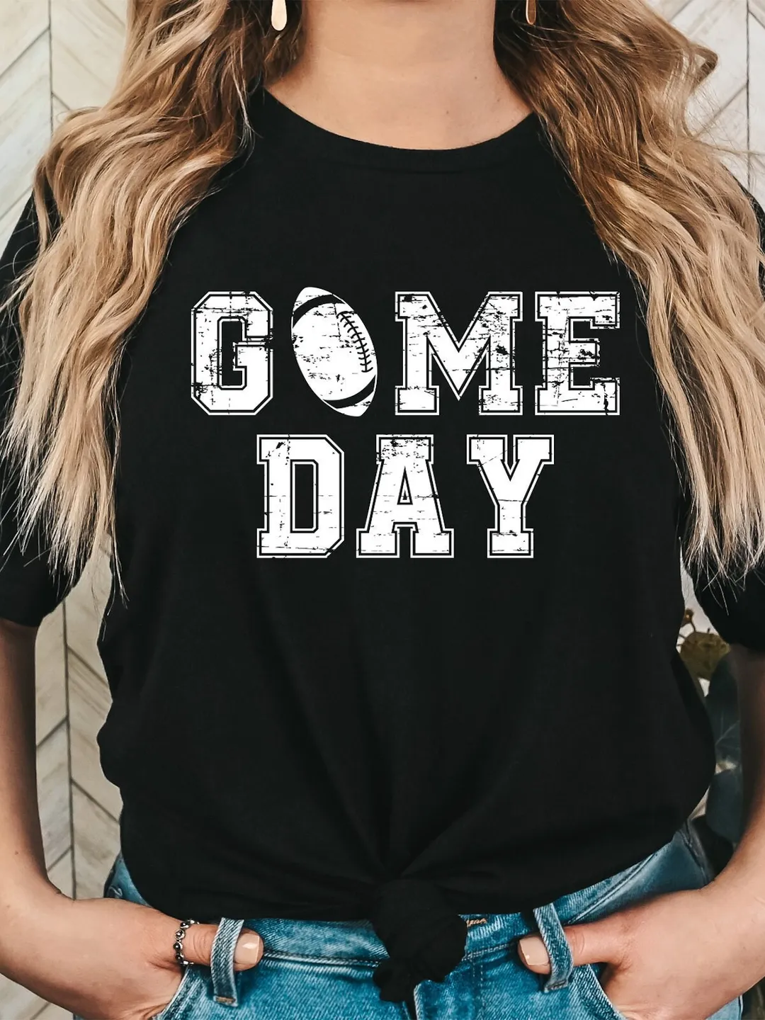 Vintage Football Mom Shirt: Game Day Vibes - Women's Graphic Tee