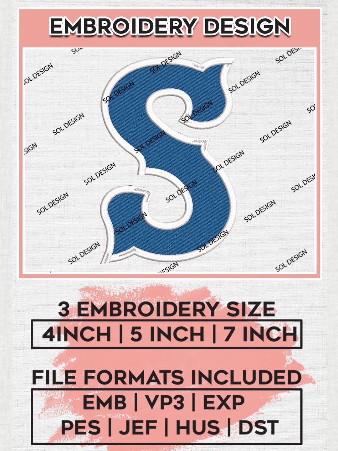 MiLB Syracuse Mets Embroidery Design Files, MiLB Syracuse Mets Logo, Minor League Baseball Logo Embroidery Designs, MiLB embroidery designs, Machine embroidery designs, Digital Download
