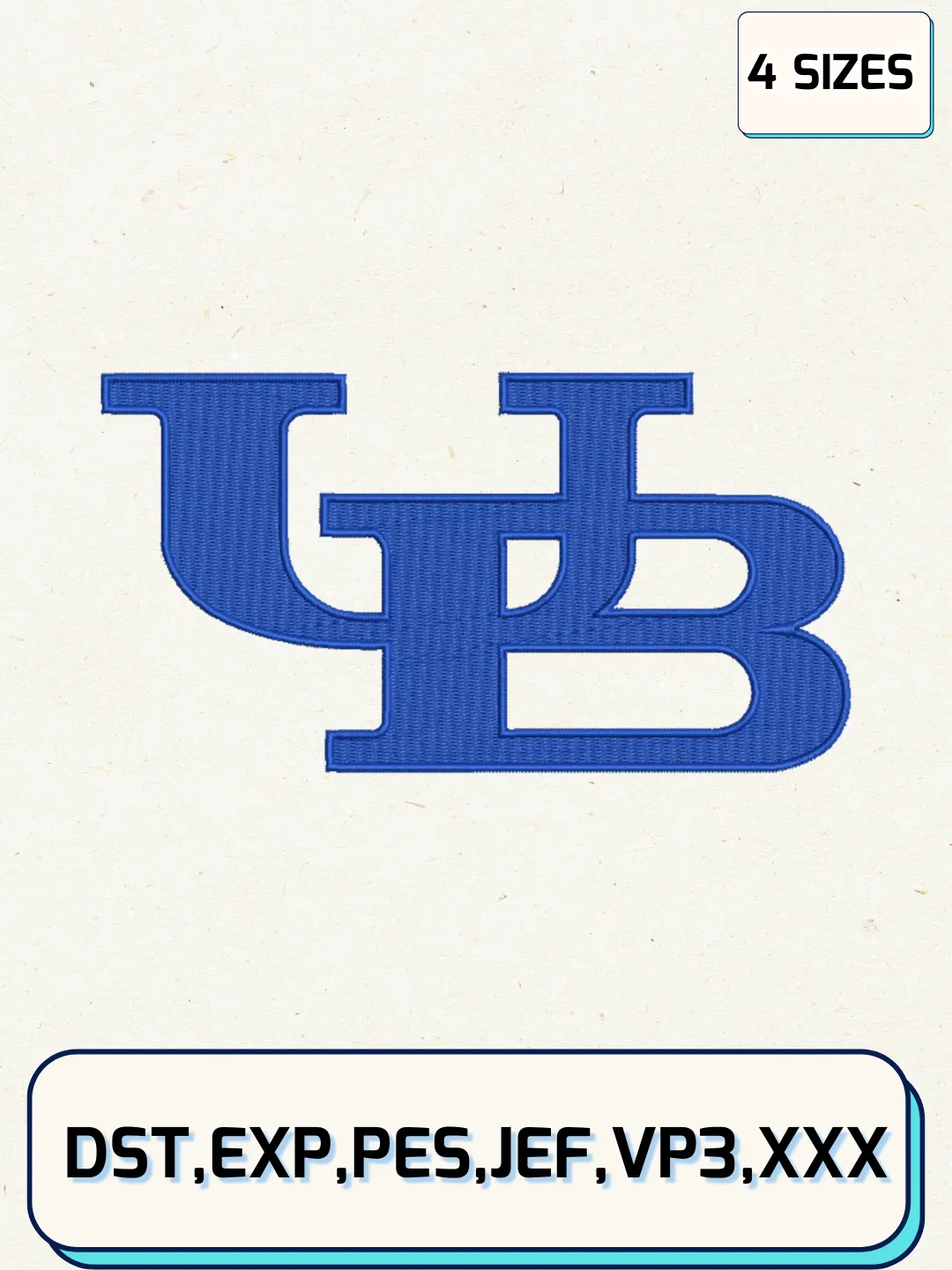 Buffalo Bulls Logos Embroidery Design Files, NCAA Logos Embroidery Designs, Machine Embroidery Files, 4 Sizes