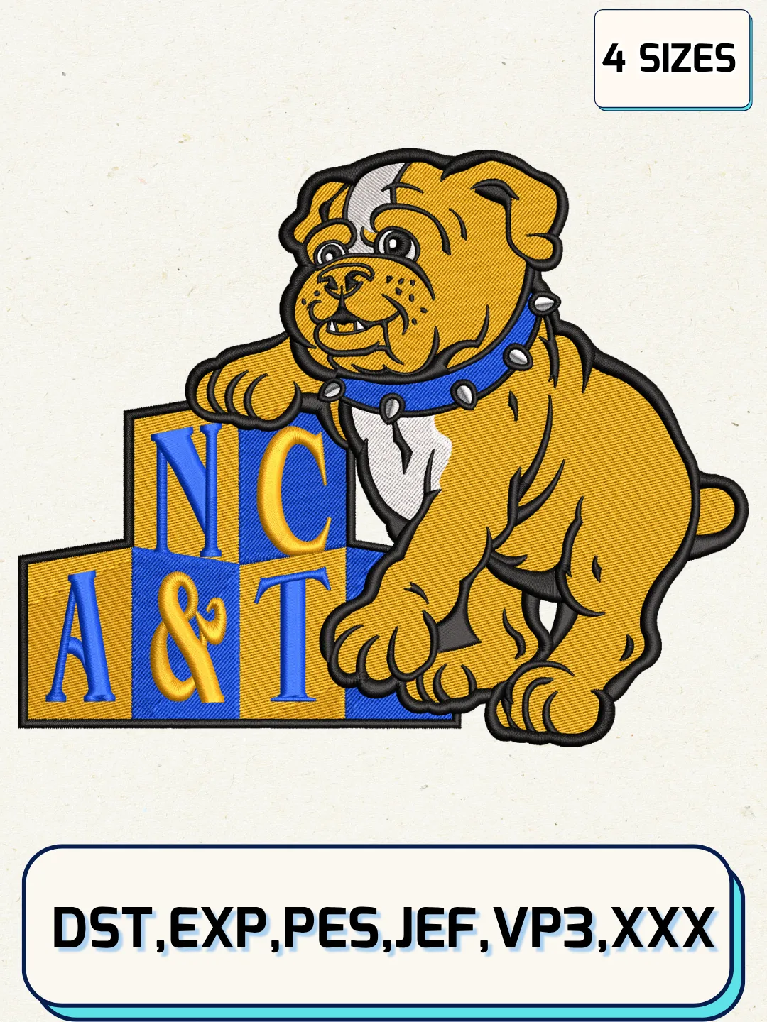 North Carolina A&T Aggies Miscs Embroidery Designs,NCAA Logo Embroidery Design, Machine Embroidery Files, 4 Sizes