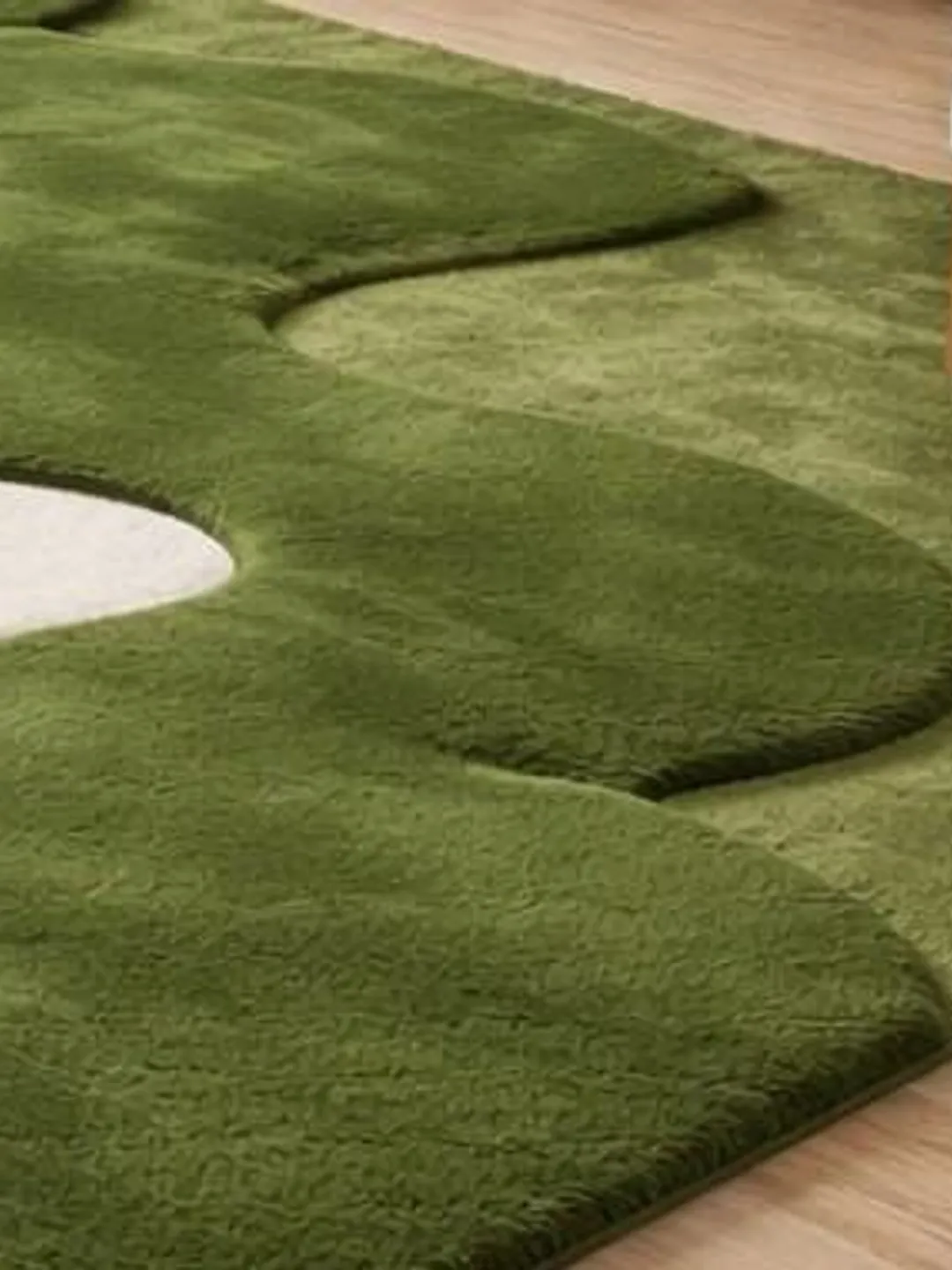 Green Moss Hand Tufted Wool Rug | Organic Wavy High Low Area Rug ...