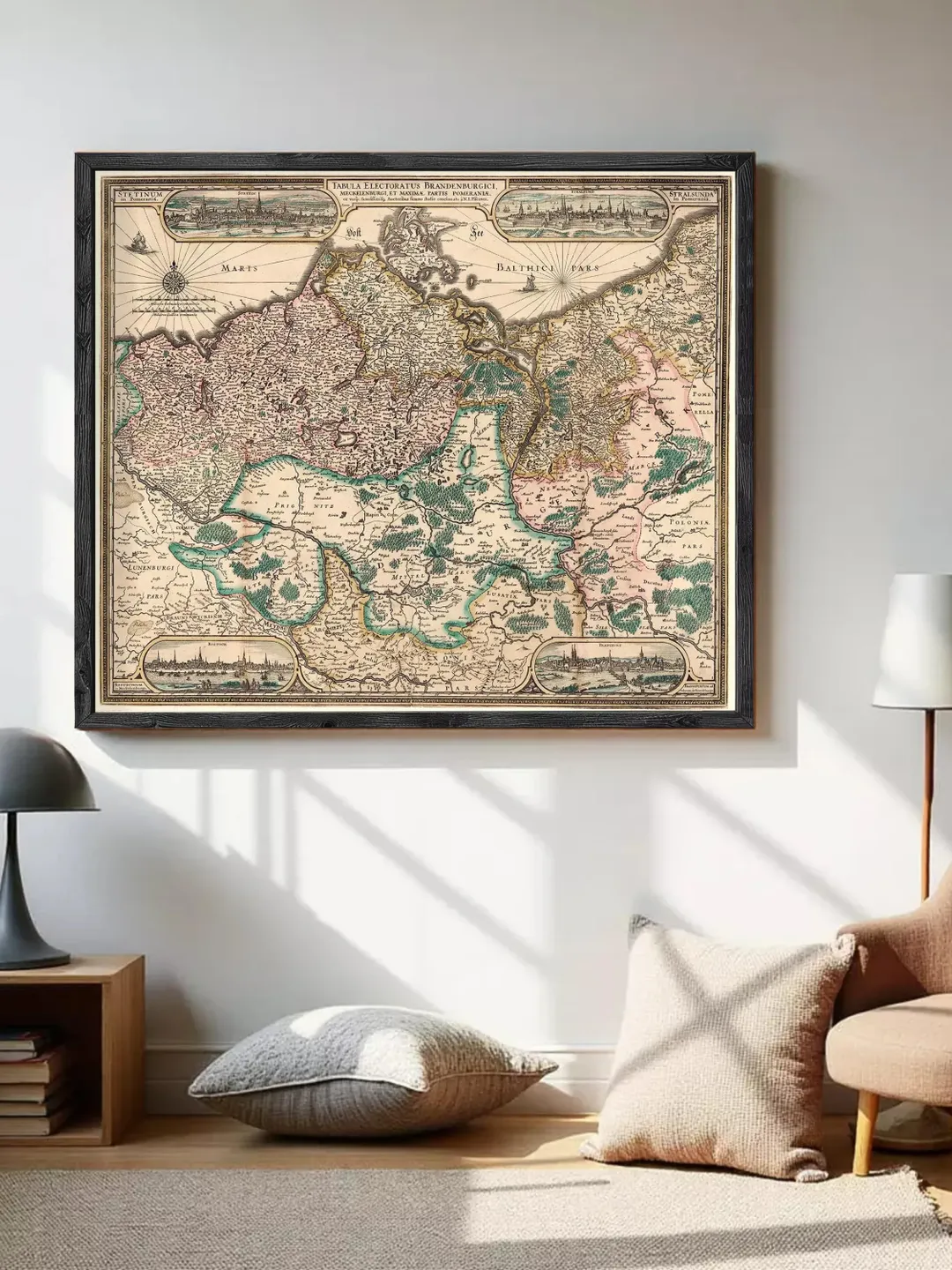 Old Map of Brandenburg 1700 Germany Vintage map  | Wall Map Print
