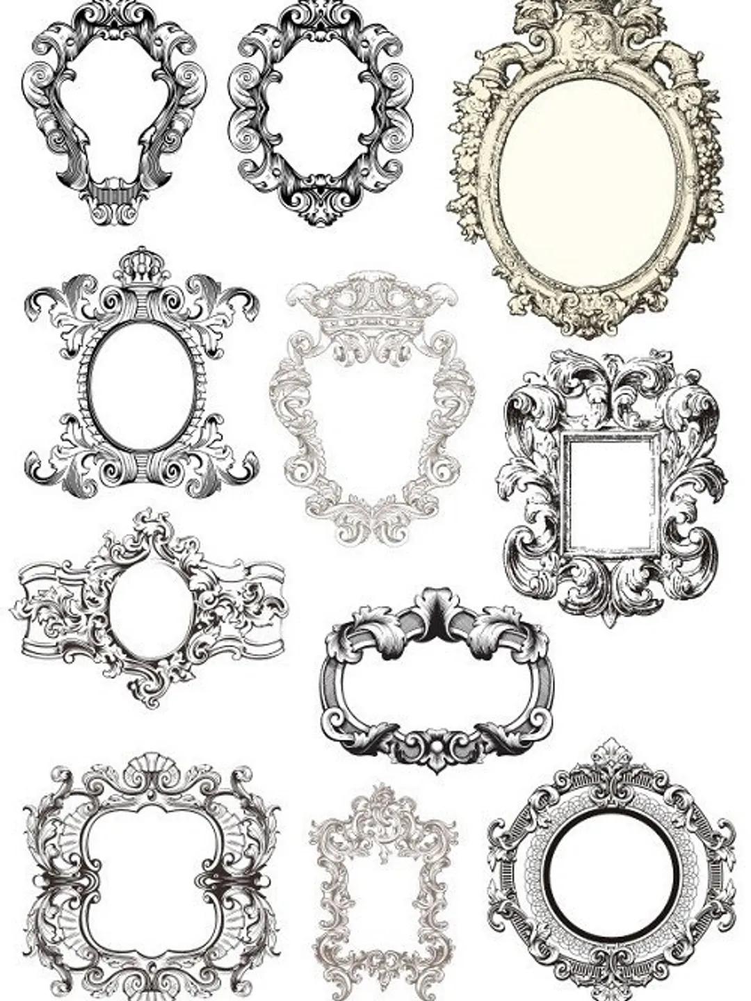 Digital Template Cnc Router Files Cnc Mirror Frames Files for Wood Laser Cut Pattern