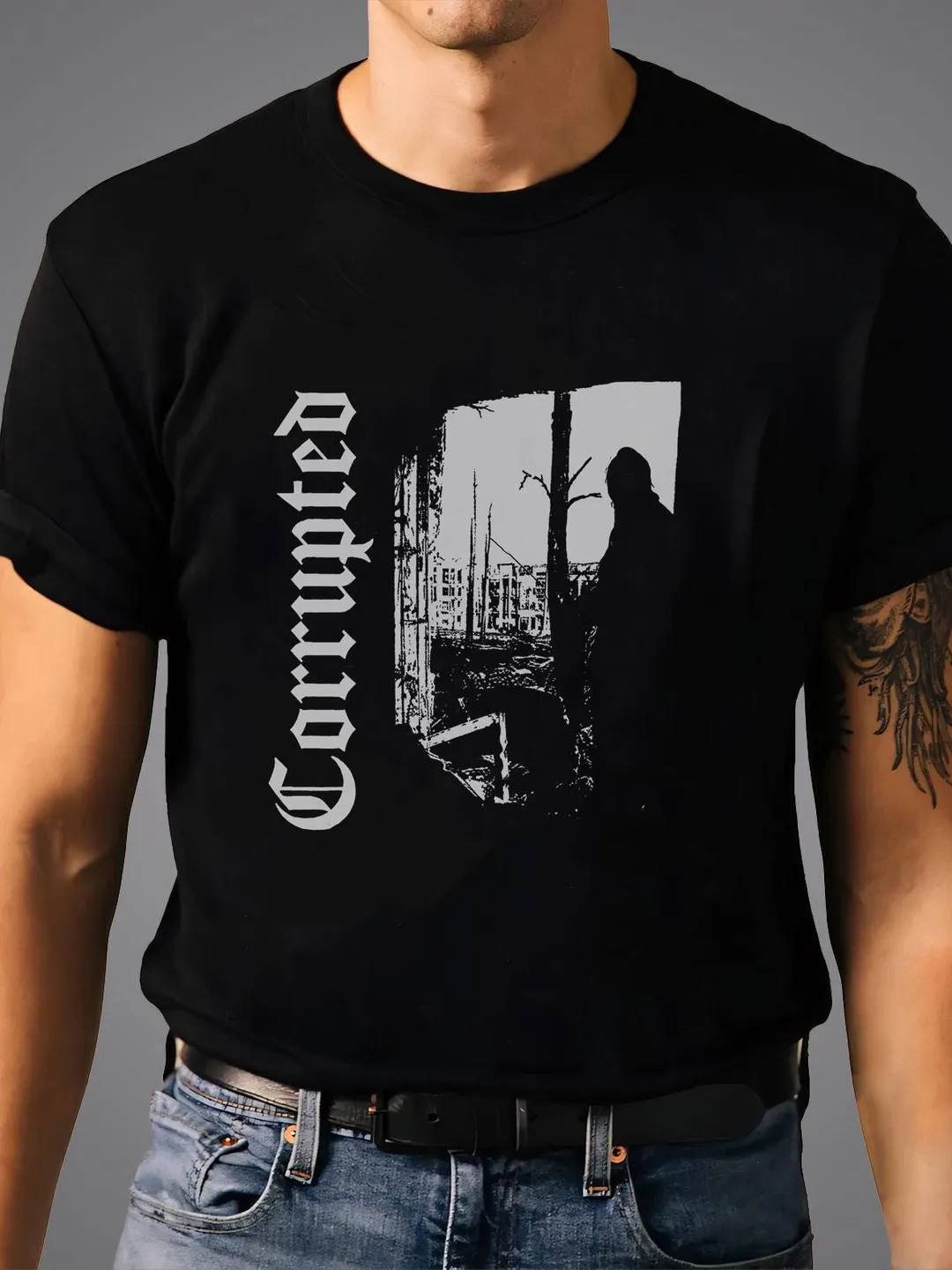 Corrupted Japanese Sludge Metal Band T-Shirt Dark Tee