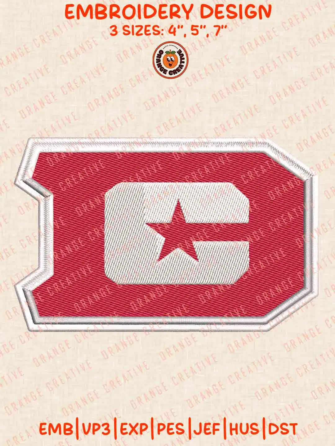 DC Defender Embroidery Files, Football League Embroidery Designs, Sport Machine Embroidery Files, 3 Sizes, Custom Sizes, Instant Download